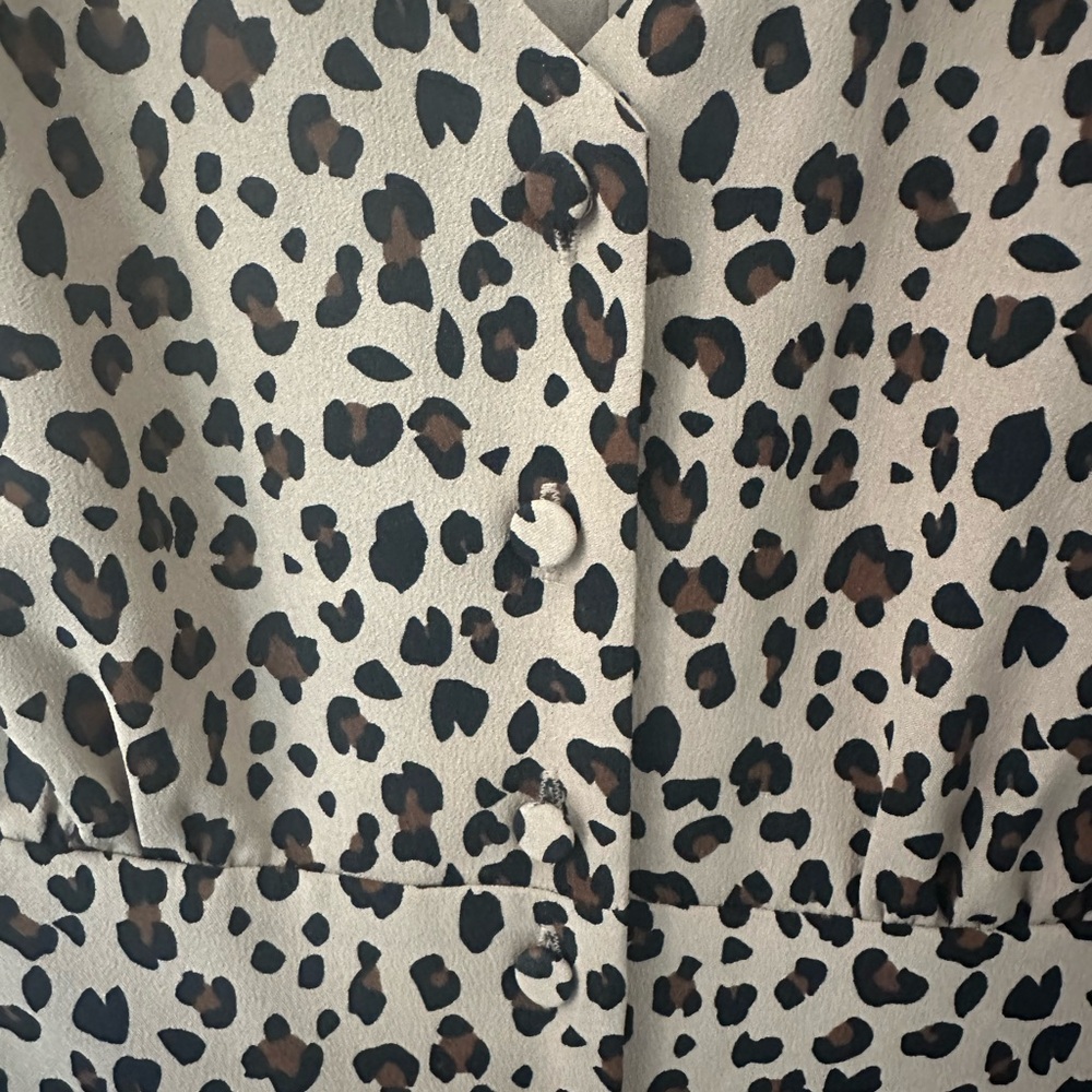 J. Crew Button Front Leopard Print A-line Midi Dress - Picture 4 of 8